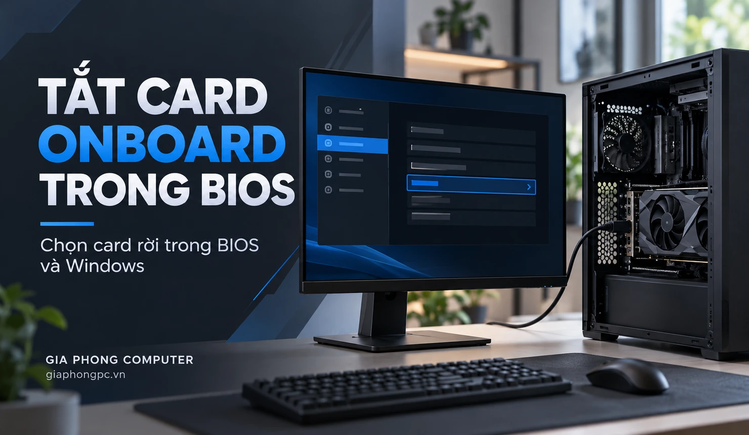 Cách tắt card onboard trong BIOS khi PC dùng card rời