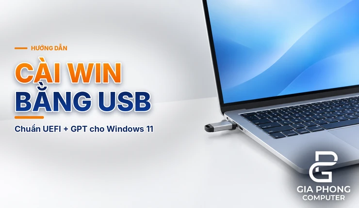 Cài win bằng USB trên laptop với USB cắm ở cạnh máy