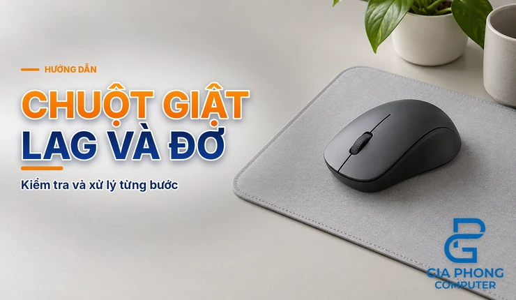 Chuột máy tính bị giật, lag và đơ trên bàn làm việc
