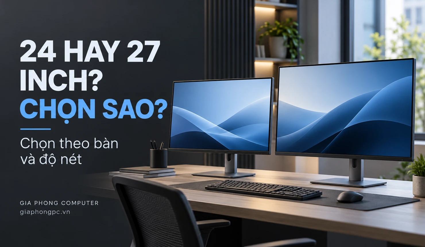 Màn hình 24 hay 27 inch chọn theo khoảng cách ngồi và độ phân giải