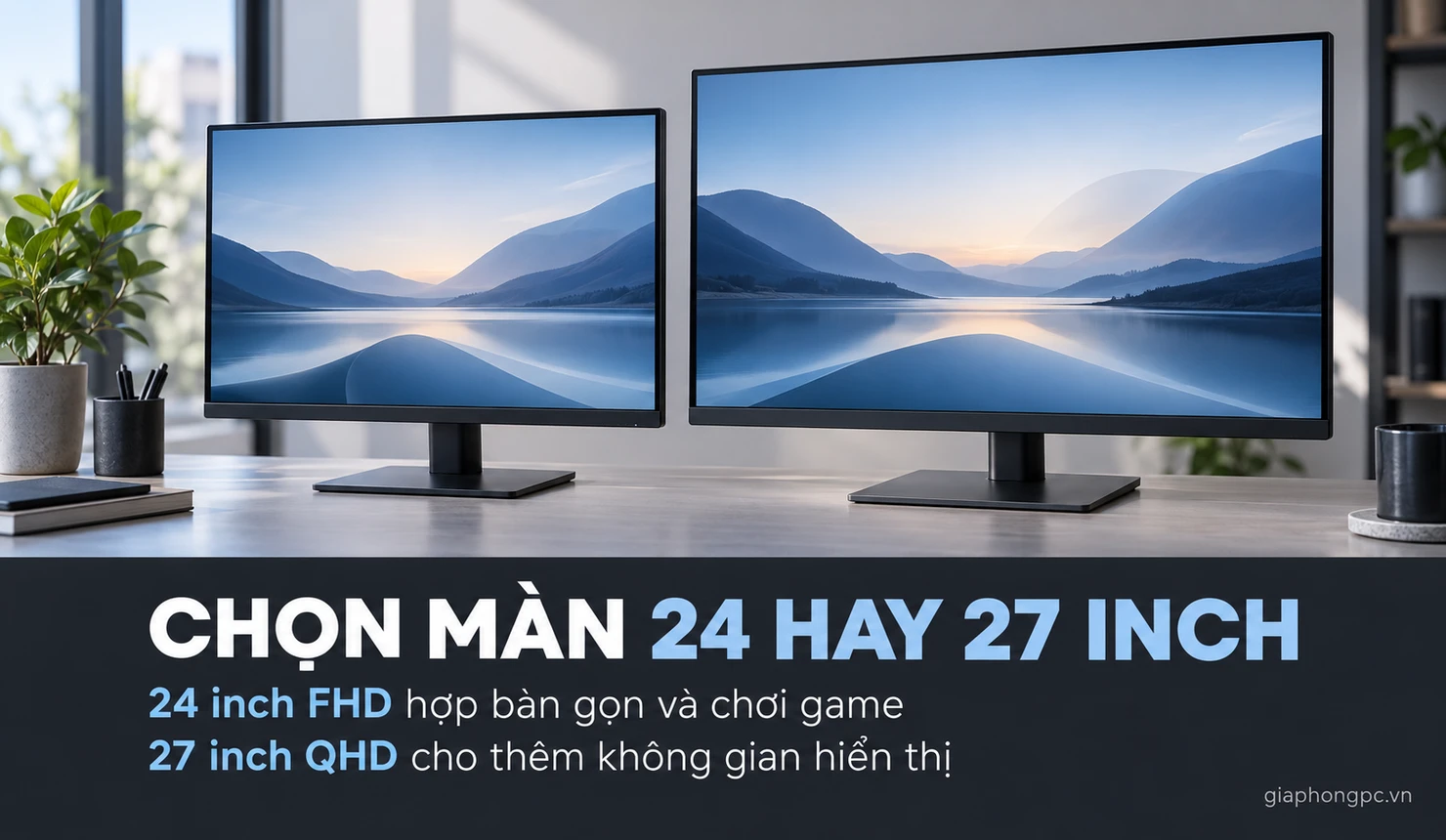 So sánh màn hình 24 và 27 inch theo nhu cầu