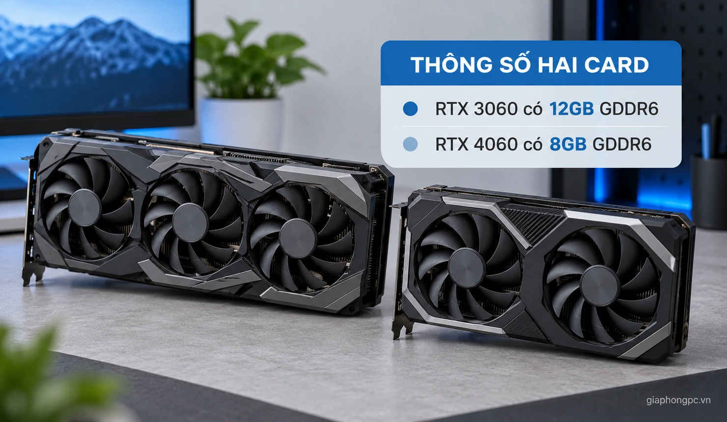 Thông số RTX 3060 12GB và RTX 4060 8GB