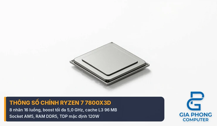 Thông số chính của CPU Ryzen 7 7800X3D