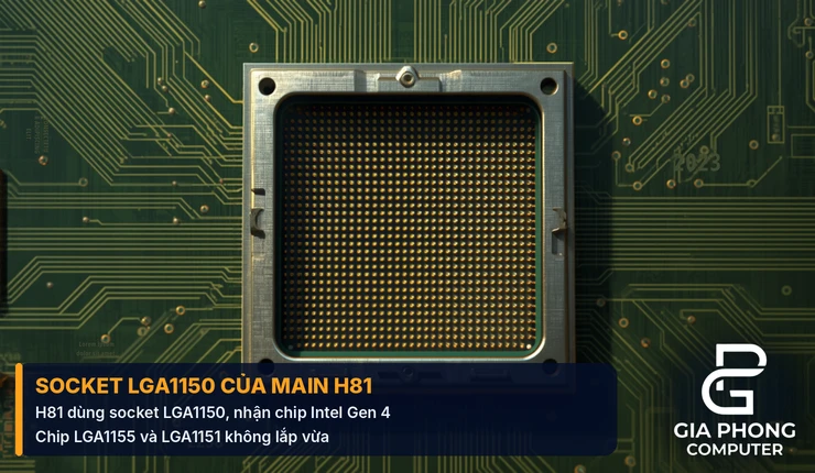 Socket LGA1150 trên main H81 nhận chip Intel thế hệ 4