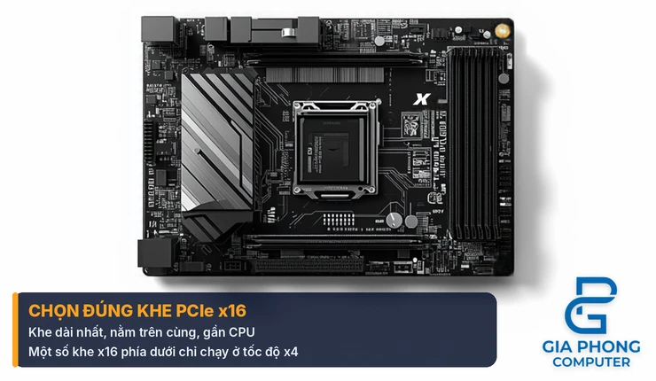 Mainboard có khe PCIe x16 để lắp card màn hình