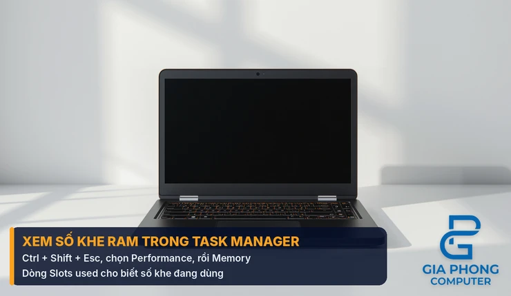Xem số khe RAM trong Task Manager trên laptop