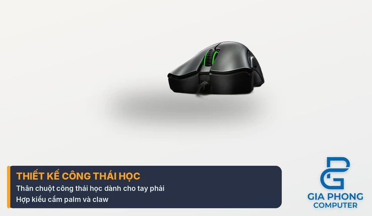 Thiết kế công thái học của chuột Razer DeathAdder Essential