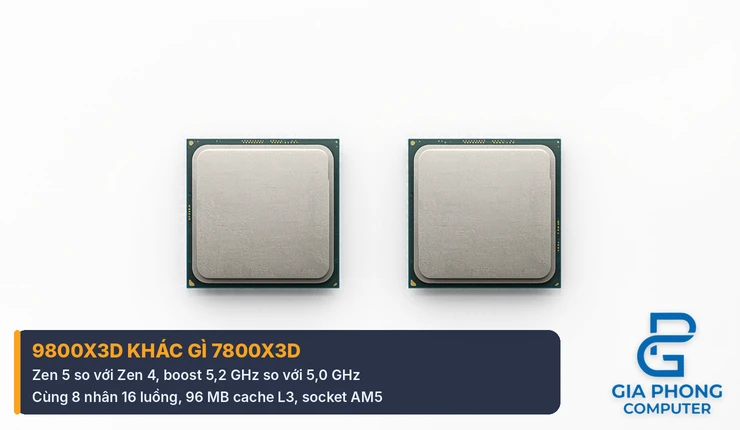 So sánh Ryzen 7 9800X3D và Ryzen 7 7800X3D