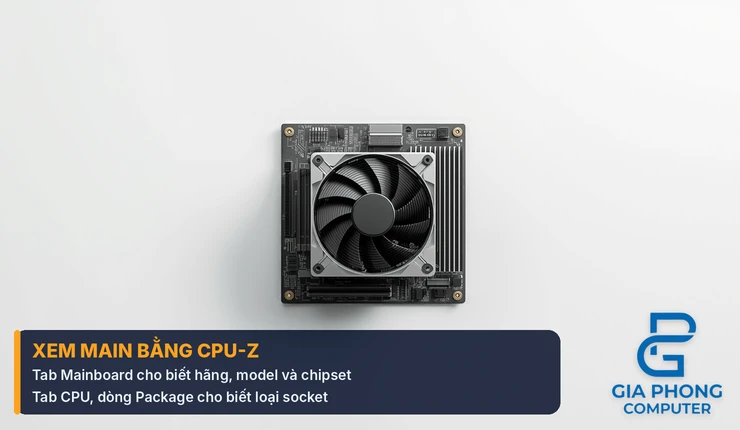 Dùng CPU-Z kiểm tra model, chipset và socket của main