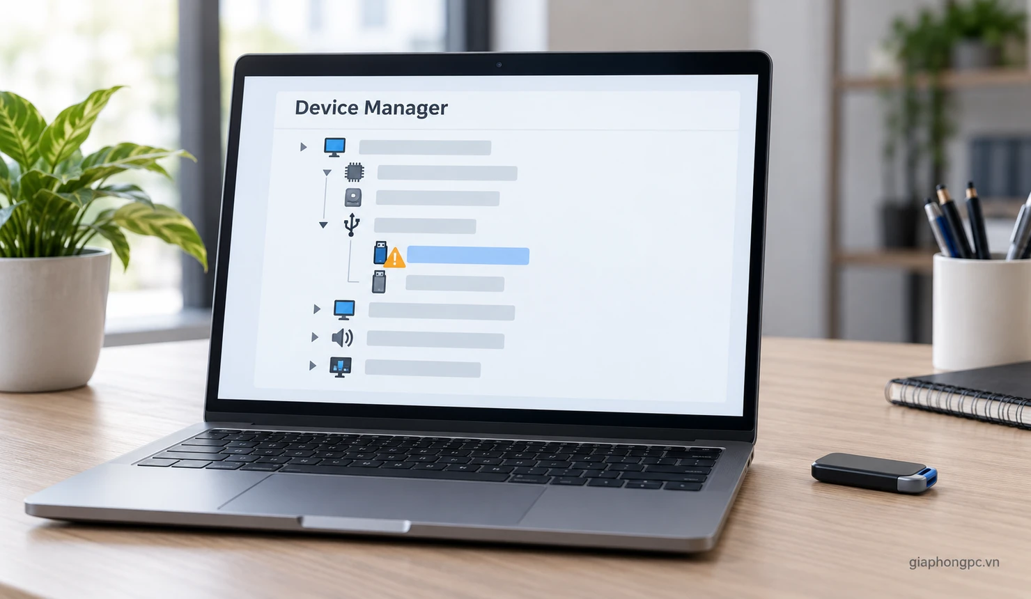Kiểm tra máy tính không nhận USB trong Device Manager