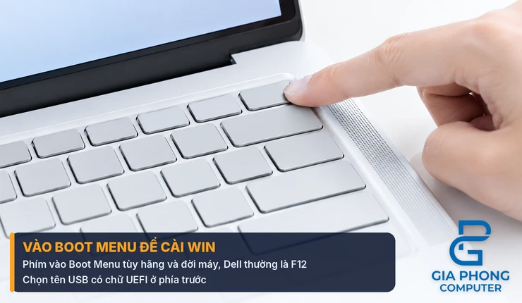 Bấm phím vào Boot Menu để cài win bằng USB