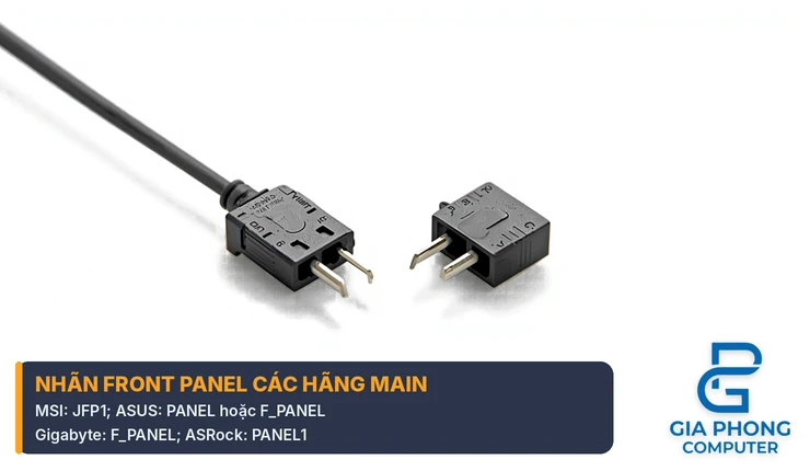 Nhãn Front Panel trên mainboard các hãng