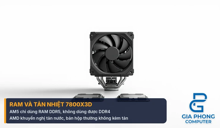 RAM DDR5 và tản nhiệt đi kèm Ryzen 7 7800X3D