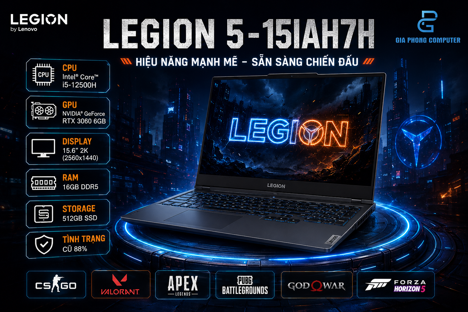 aptop lenovo legion 5 cũ