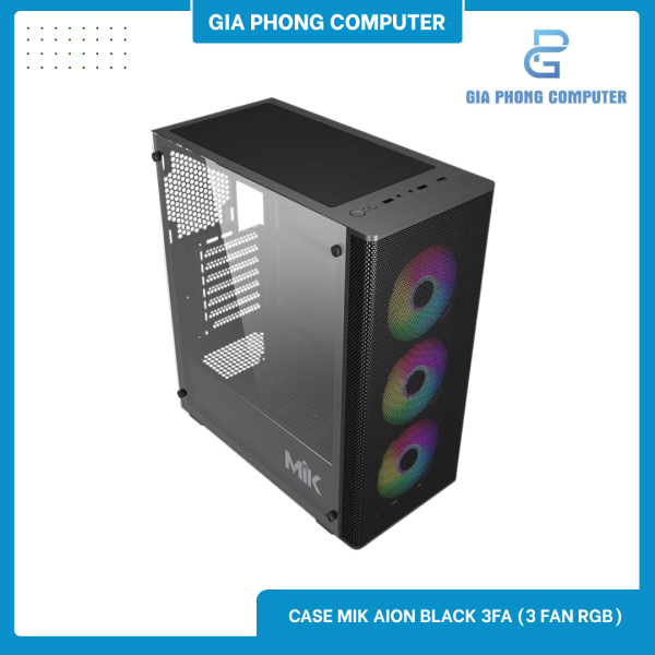 Case MIK AION BLACK 3FA (ATX/Mid Tower/Màu Đen/3Fan ARGB)