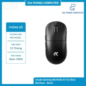 Chuột Gaming MCHOSE A7 V2 Ultra Wireless - Black