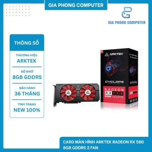 Card màn hình ARKTEK Radeon RX 580 8GB GDDR5 2 Fan - Đen/Black