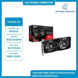 Card màn hình ASROCK Radeon RX6600 8GB CHALLENGER BLACK
