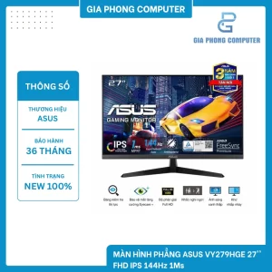 MÀN HÌNH PHẲNG ASUS VY279HGE 27'' FHD IPS 144Hz 1Ms