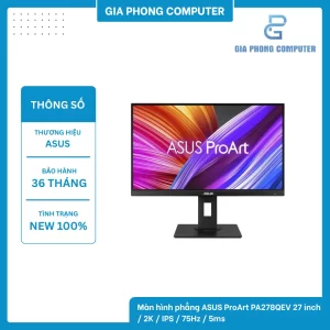 Màn hình phẳng ASUS ProArt PA278QEV 27 inch / 2K / IPS / 75Hz / 5ms