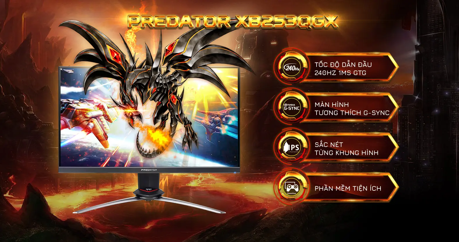 Acer Predator XB253QGX 25" FHD IPS 240Hz 0.5ms