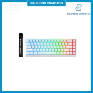 Bàn phím cơ MCHOSE Ace68 White Topographic – Switch Từ Tính, Phong Cách Sáng Màu tại GiaPhong Computer