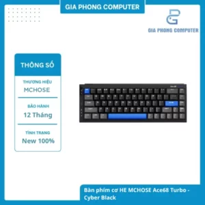 Bàn phím cơ MCHOSE Ace68 Turbo Cyber Black – Đỉnh Cao Hiệu Năng Switch Từ Tính tại GiaPhong Computer