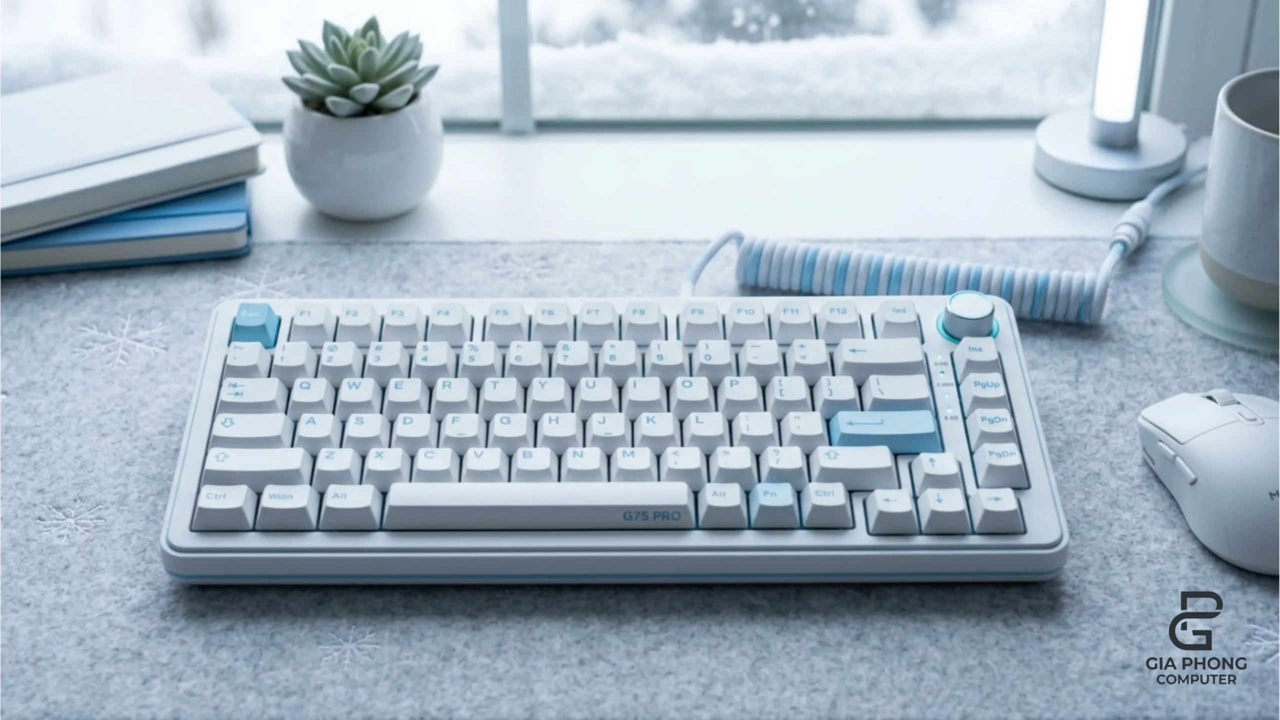 Bàn phím cơ MCHOSE G75 Pro Arctic Snow – Layout Đầy Đủ, Kết Nối Đa Chế Độ tại GiaPhong Computer