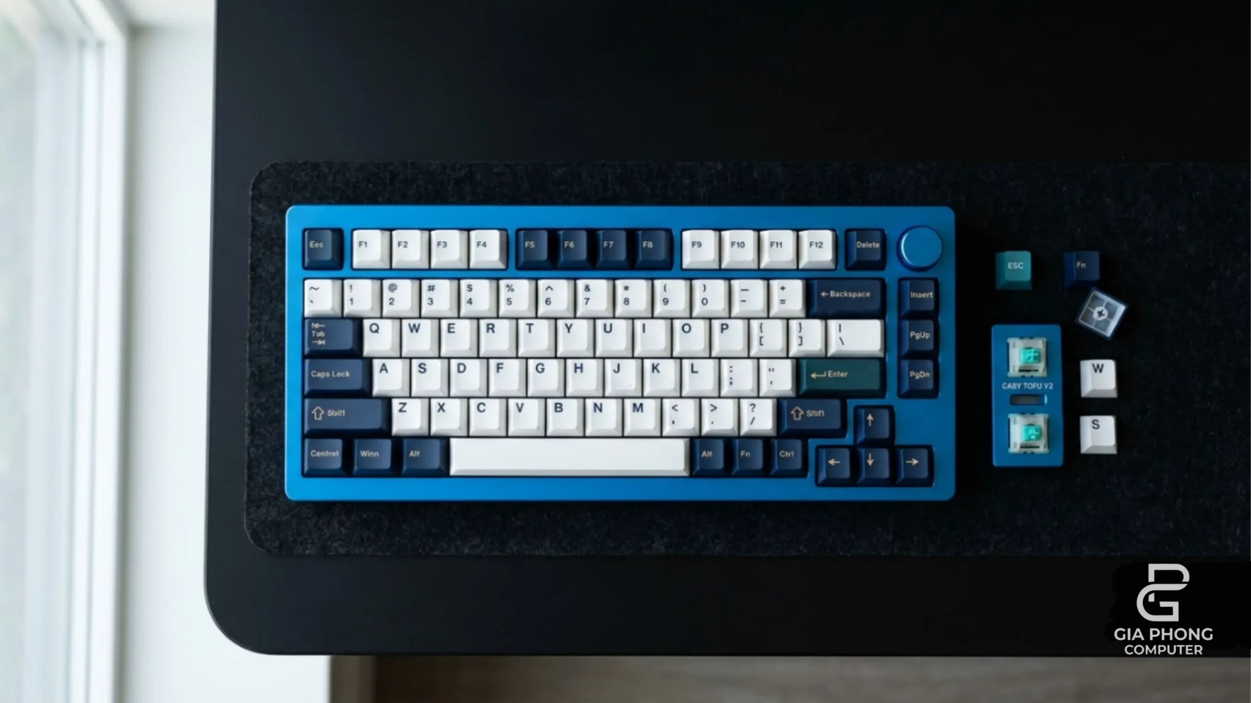 Bàn phím cơ MCHOSE G75 Pro Blue – Cabbage Tofu Switch V2, Tri-mode, Pin 8000mAh tại GiaPhong Computer
