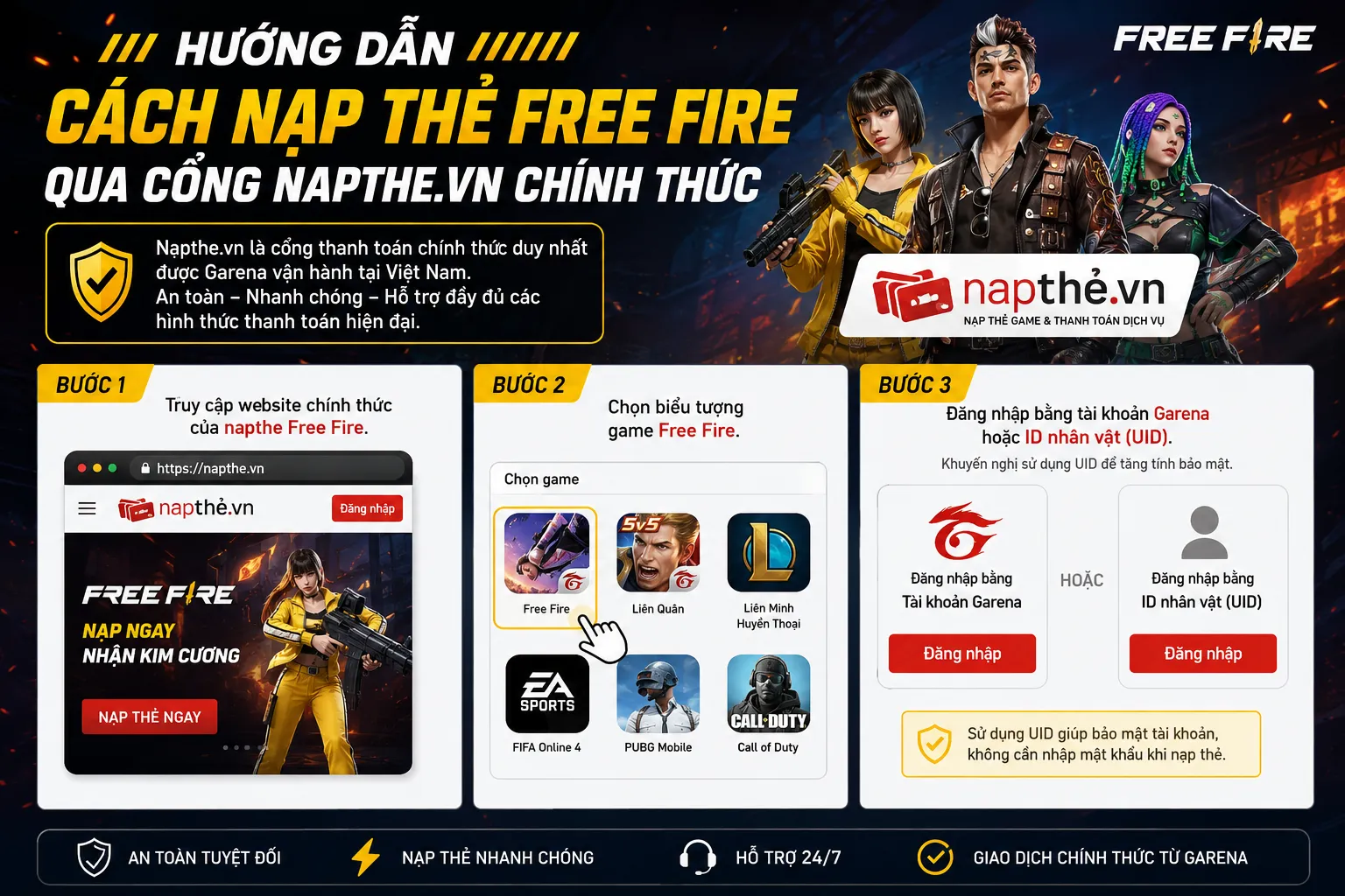Cách nạp thẻ Garena