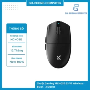 Chuột Gaming MCHOSE G3 V2 Wireless - Black - 3 Modes