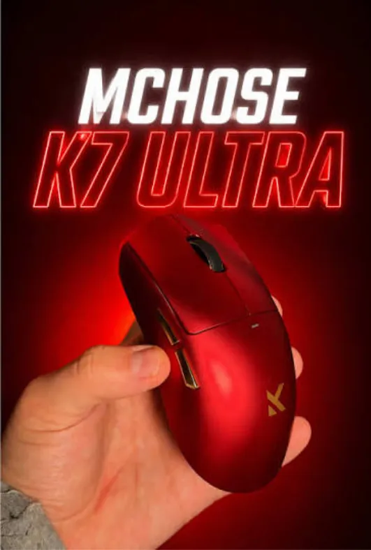 Chuột Gaming MCHOSE K7 Ultra Wireless - Iron Red - 3 Modes