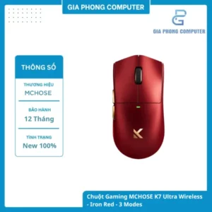 Chuột Gaming MCHOSE K7 Ultra Wireless - Iron Red - 3 Modes