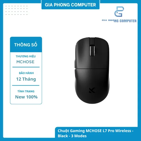 Chuột Gaming MCHOSE L7 Pro Wireless - Black