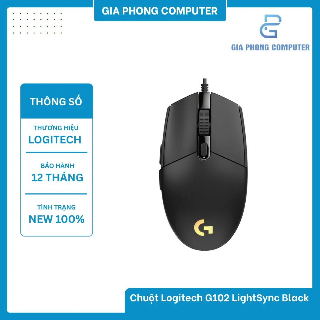 Chuột Logitech G102 LightSync Black