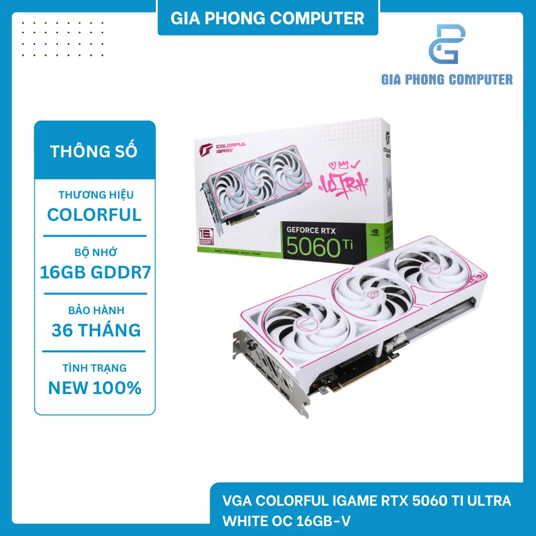 Card màn hình Colorful iGame RTX 5060 Ti Ultra White OC 16GB-V