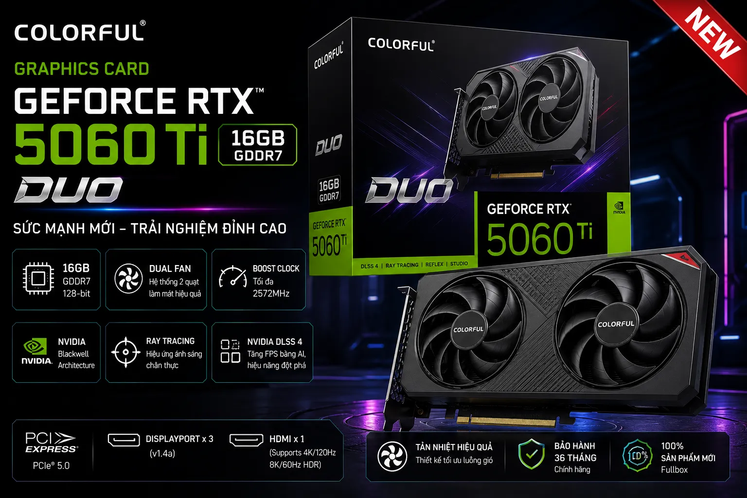 Colorful RTX 5060 Ti Duo 16GB GDDR7 NEW