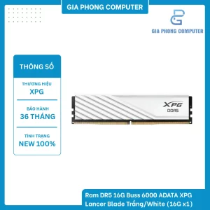 Ram DDR5 16G Bus 6000 ADATA XPG Lancer Blade Trắng/White
