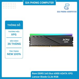 Ram DDR5 16G Bus 6000 ADATA XPG Lancer Blade CL36 RGB