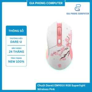 DareU EM901X RGB Superlight Wireless Pink