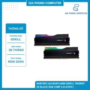 RAM DDR5 16G Bus 6000 G.Skill Trident Z5 Black RGB