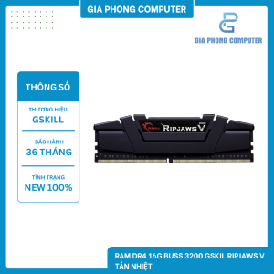 RAM DR4 16GB BUSS 3200 GSKIL RIPJAWS V TẢN NHIỆT