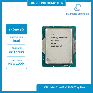 CPU Intel Core i5-12400 Tray New
