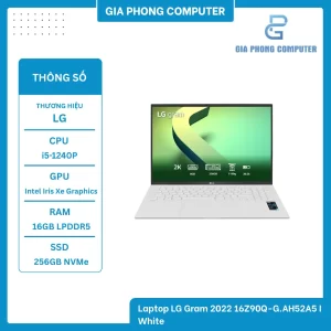 Laptop LG Gram 2022 16Z90Q-G.AH52A5 I White