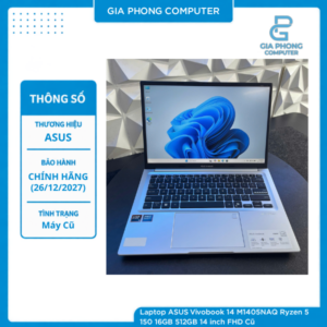 Laptop ASUS Vivobook 14 M1405NAQ Ryzen 5 150 16GB 512GB 14 inch FHD Cũ (1)