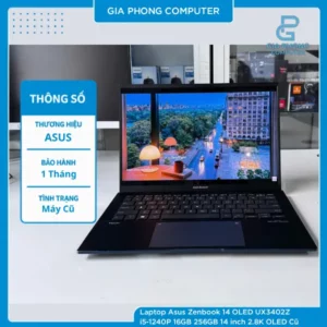 Laptop Asus Zenbook 14 OLED UX3402Z i5-1240P 16GB 256GB 14 inch 2.8K OLED Cũ (1)