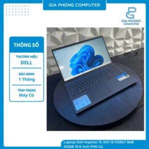 Laptop Dell Inspiron 15 3511 i5-1135G7 8GB 512GB 15.6 inch FHD Cũ