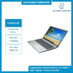 Laptop Dell Latitude 5520 Cũ- i7-1185G7 8GB 256GB 15.6inch Full HD