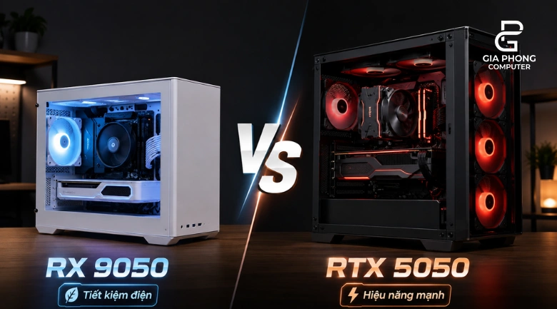 Build PC dùng card RX 9050 và RTX 5050