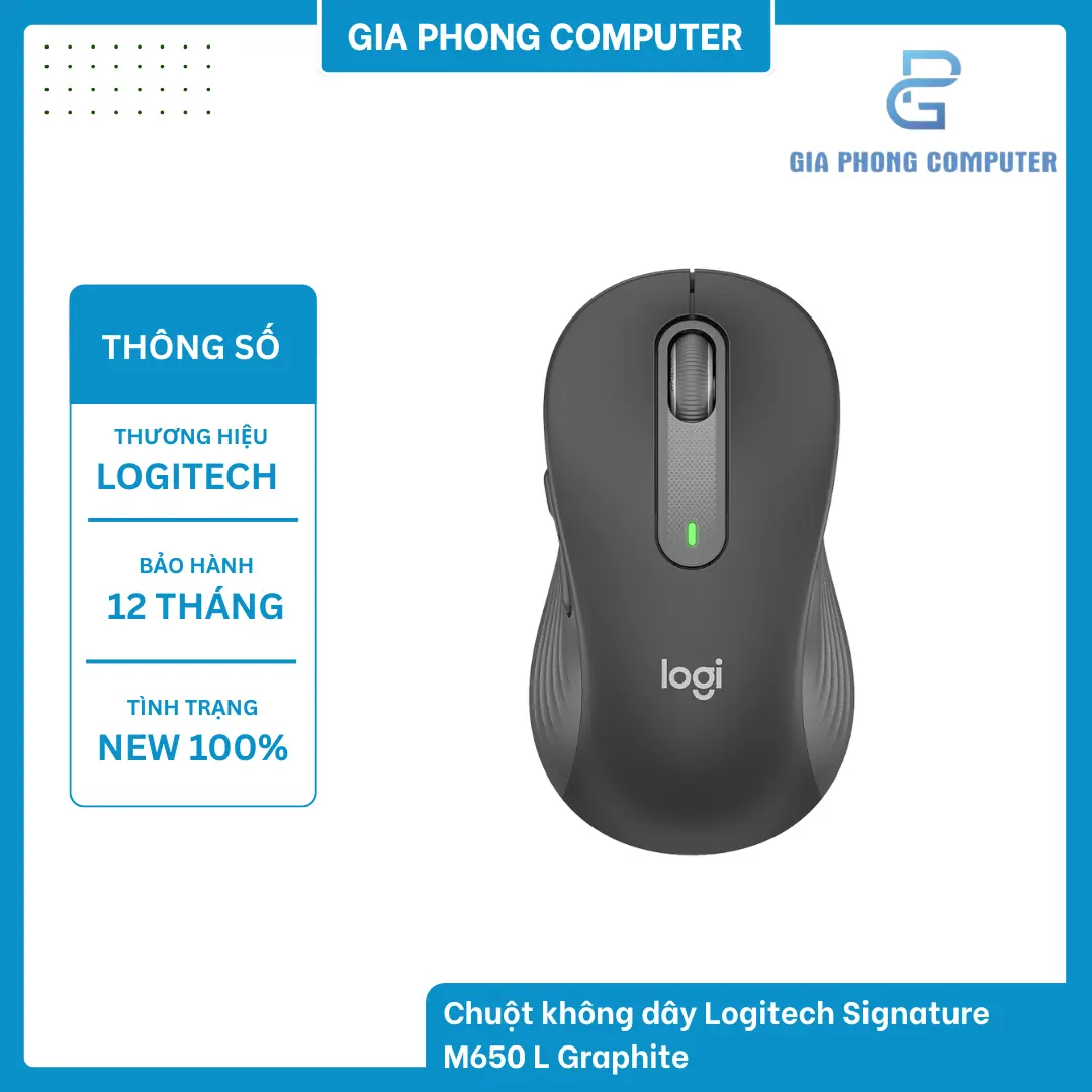 Chuột không dây Logitech Signature M650 L Graphite